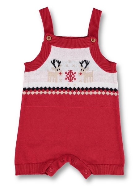 Baby Christmas Reindeer Knit Shortall