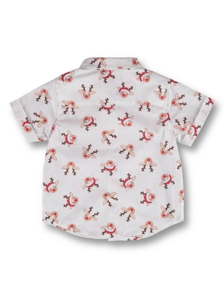 Baby Christmas Reindeer Print Shirt