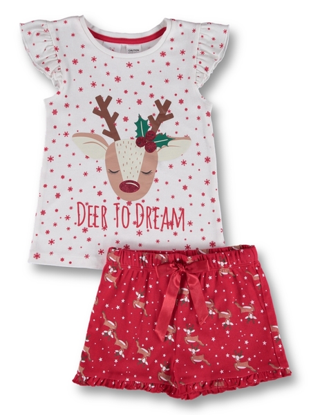 Toddler Girls Christmas Reindeer Pyjama Set