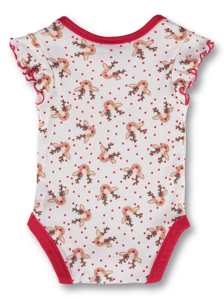 Baby Christmas Reindeer Frill Bodysuit