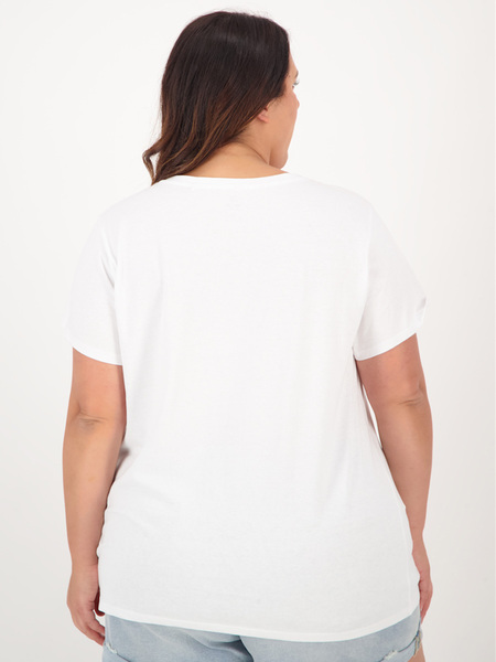 Plus Size Organic Cotton V Neck Tee With Pocket