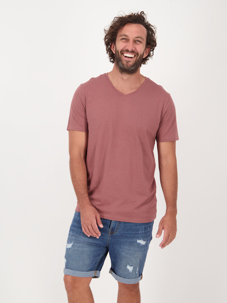 Mens Short Sleeve Organic Cotton V Neck T-Shirt