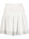 Womens Shirred Waist Embroidered Mini Skirt