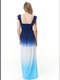 Womens Flutter Sleeve Dip Dye Maxi Dress
