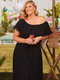 Womens Plus Off The Shoulder High Low Dress