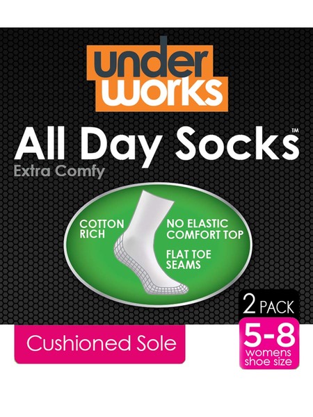 Underworks All Day 2Pk Crew Socks Womens