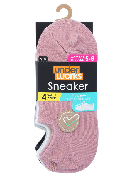 Underworks 4Pk Sneaker Sock Womens