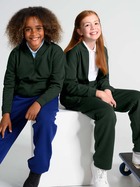 Kids School Fleece Zip Jacket - Bottle Green